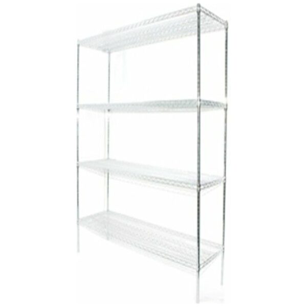 Chromed plated 4 tier wire shelving unit